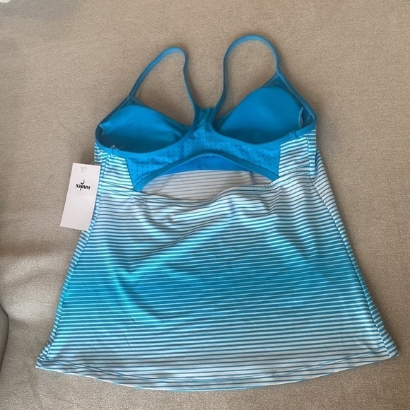 Nike Women's Racerback Tankini Stripe Swim Top Size S - Picture 5 of 8